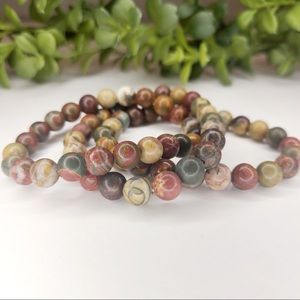 Red Picasso Jasper Gemstone Bracelet